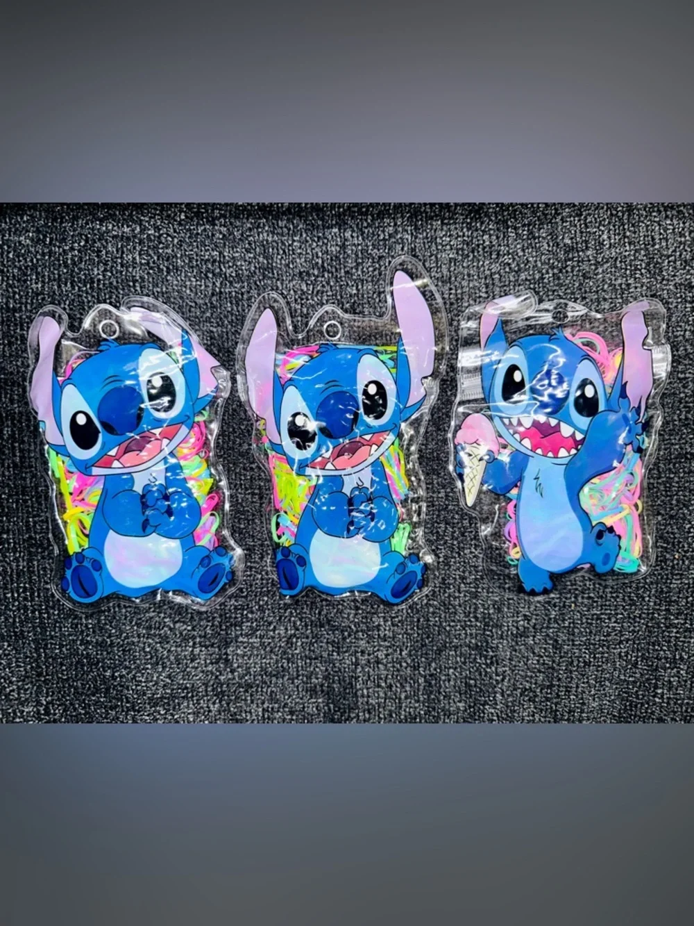 New 3pc Small Hair Ties in Stitch Bags